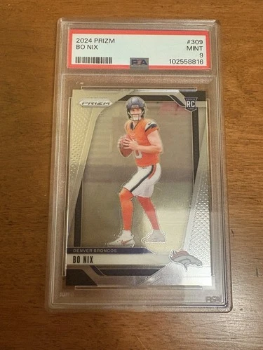 2024 Panini Prizm Rookies Bo Nix #309 PSA 9 MINT RC