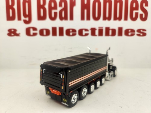1/64 DCP #60-1659 Blk/Slvr/Org Peterbilt 379 Day Cab Super Dump W/3 Pusher Axles - Picture 6 of 15