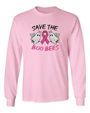 Save The Boo Bees Halloween - Breast Cancer Awareness Long Sleeve T-Shirt