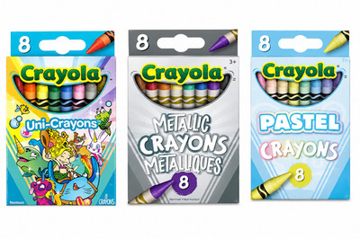 Crayola Specialty Crayons 8 Count Metallic Pastel Uni-Crayons or 3 Pack
