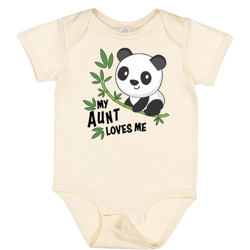 Inktastic My Aunt Loves Me - Body bambino panda carino famiglia zia nipote nipote - Foto 1 di 9