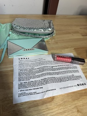 LORAC Mint Edition Collection Eye Cheek Palette + Gloss Wristlet NEW Mirror Rare