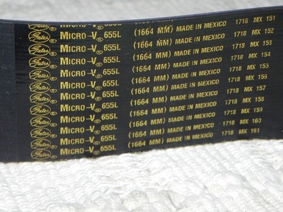 Gates Micro V Multi-ribbed 655L Belt, 2.25'' Width, 65.5 '' OD, 12 Ribs