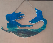 30 cm MDF Mermaid Wall Plaque – Hanging Decor | Nautical Beach Home Gift