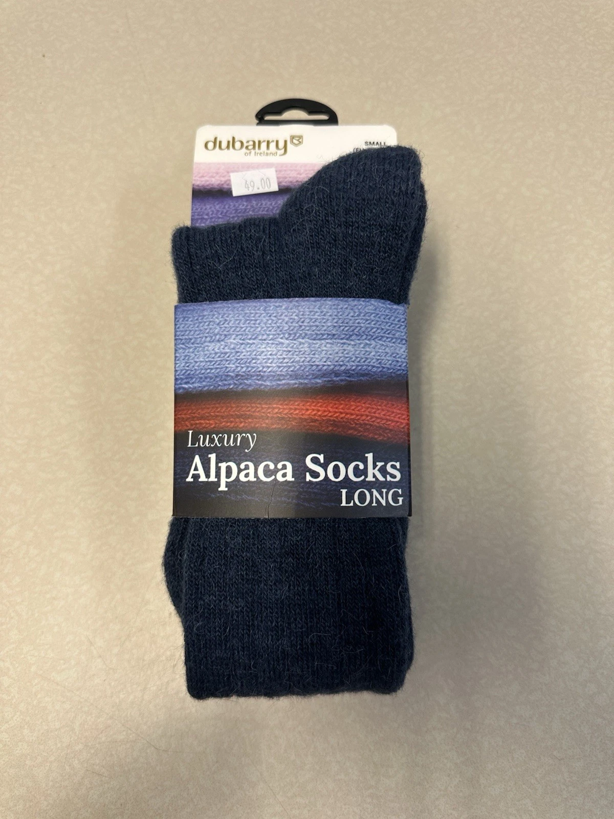 Dubarry Luxury Alpaca Socks, Long, Small (EU 35-39), Navy 4133-03, New W/ Tags