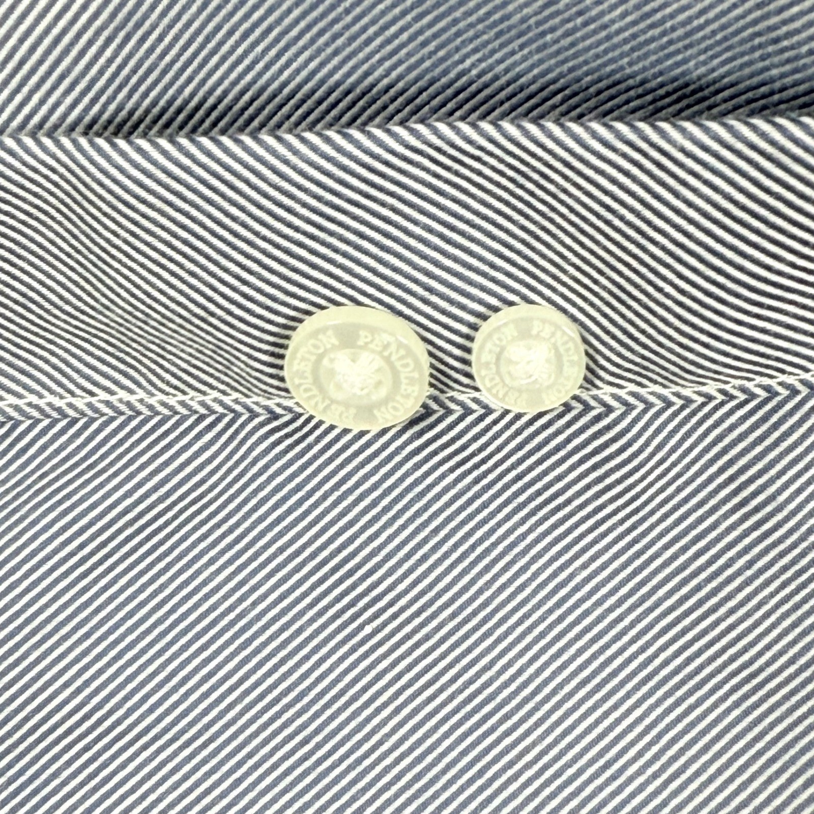 Pendleton Bridgeport Shirt Medium Gray Striped Bu… - image 7