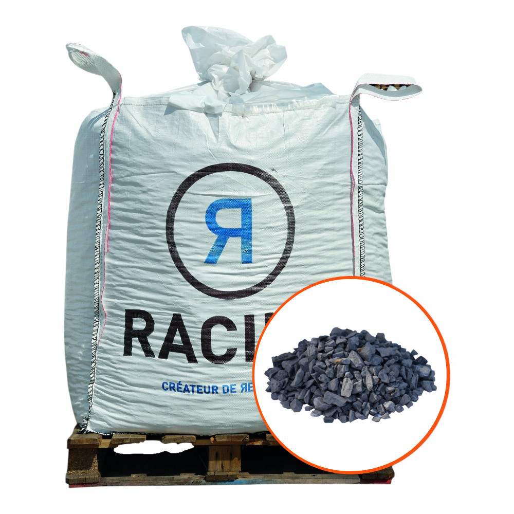 Gravier marbre noir 6-14mm en big bag de 500 kg pour paillage minéral extérieur