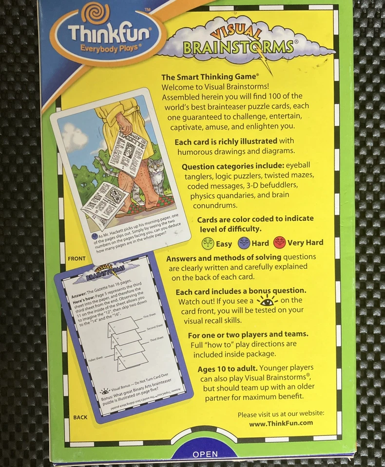 Visual Brain Storm Game by ThinkFun – Brain Teaser Puzzle Game – Complete - Image 4 of 4