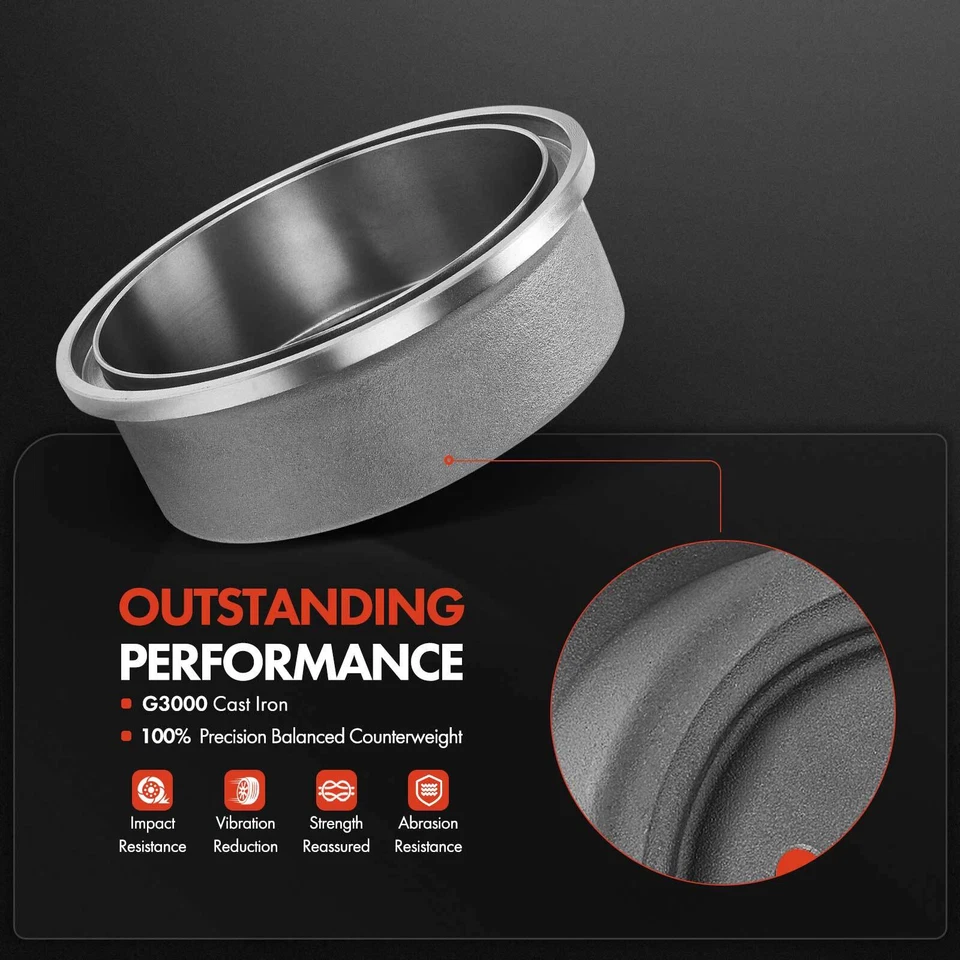 Tambores de freno traseros izquierdo y derecho + zapatas de freno de cerámica para Jeep Wrangler 01-06 Foto 4 de 4