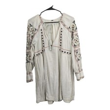 Free People Embroidered Mini Dress Boho Bohemian Dress Sz S READ!! 