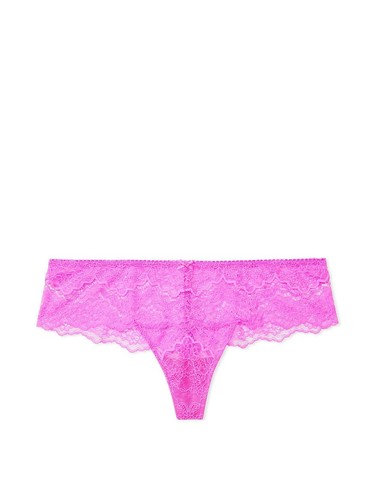 Victoria's Secret Dream Angels Lace Hipster Thong Panty Berry Pink Medium NEW - Picture 4 of 7
