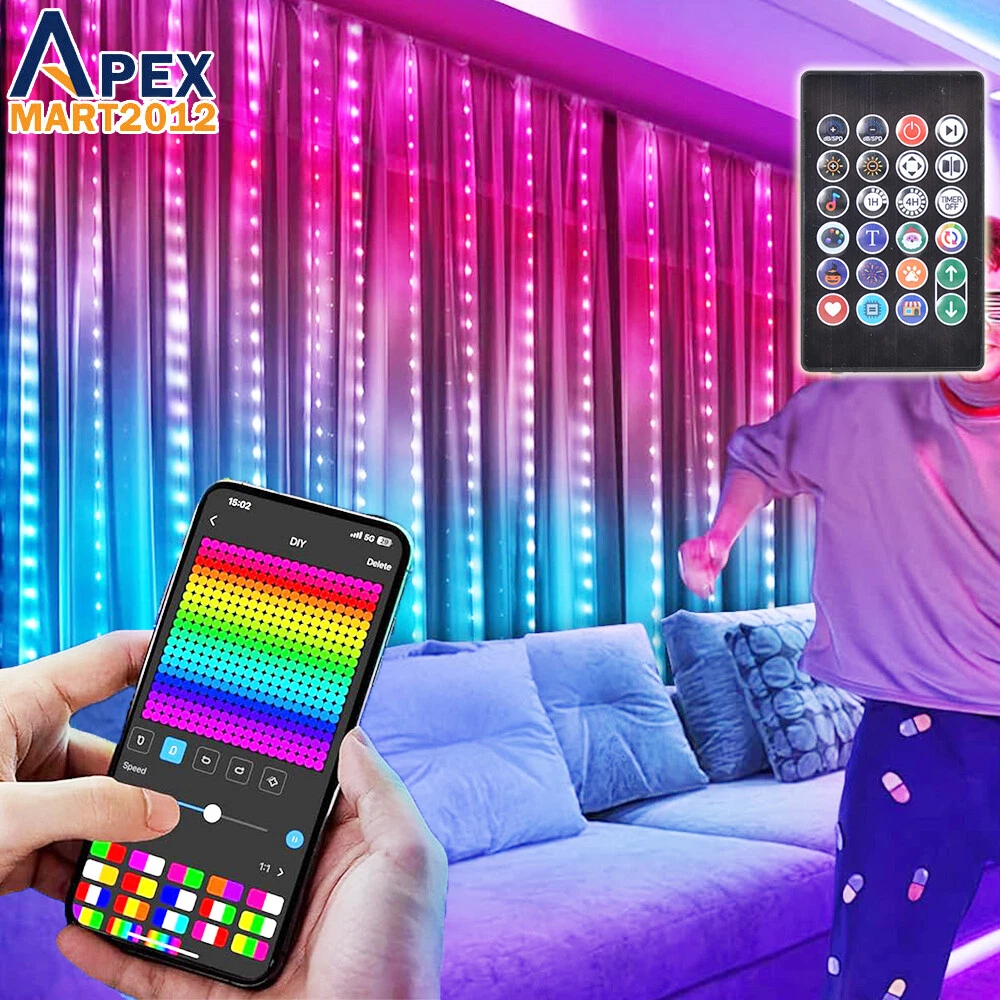 400LED Smart Curtain Lights RGB Color Changing Indoor Outdoor Holiday Decoration
Opens in a new wind