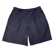 EP Pro Golf Short Womens 16 Navy Blue Pleated Chino Breathable Side Pockets