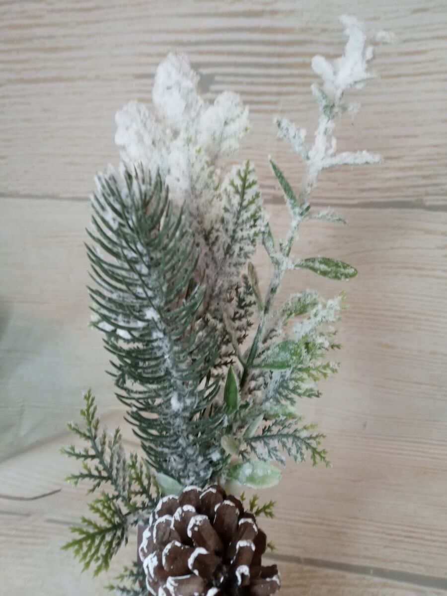 New! 3 Cedar Greenery Snow Picks Floral Spray Wired Decor Crafts Christmas  Tree