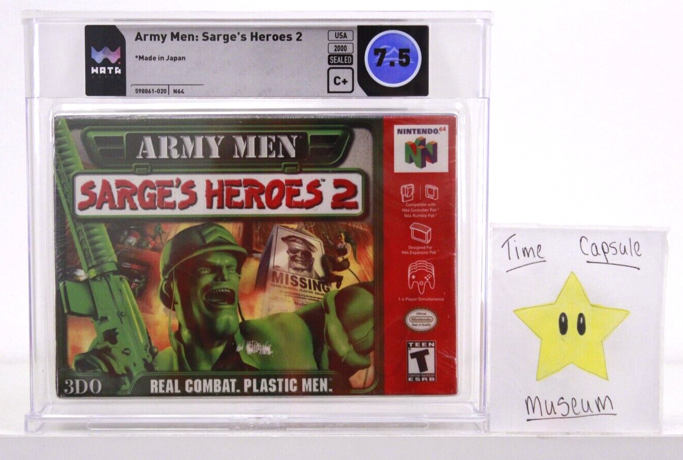Army Men Sarge's Heroes 2 Nintendo 64 N64 New Sealed WATA VGA CGC Grade 7.5 C+