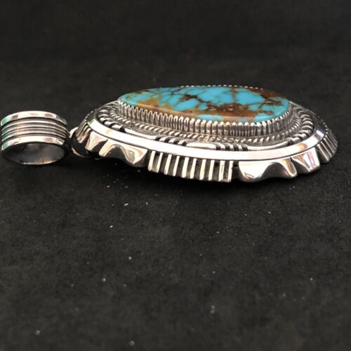 Colgante apilado pesado turquesa plata esterlina Avin Joe Navajo reliquia PD2102 - Imagen 4 de 8