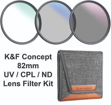 K F Concept 82mm UV/CPL/ND Camera Lens Filter Kit
