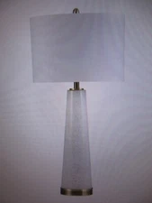 StyleCraft Tasia 33 in. White with Flecks Of Gold Gold Bedside Lamp - L315865DS