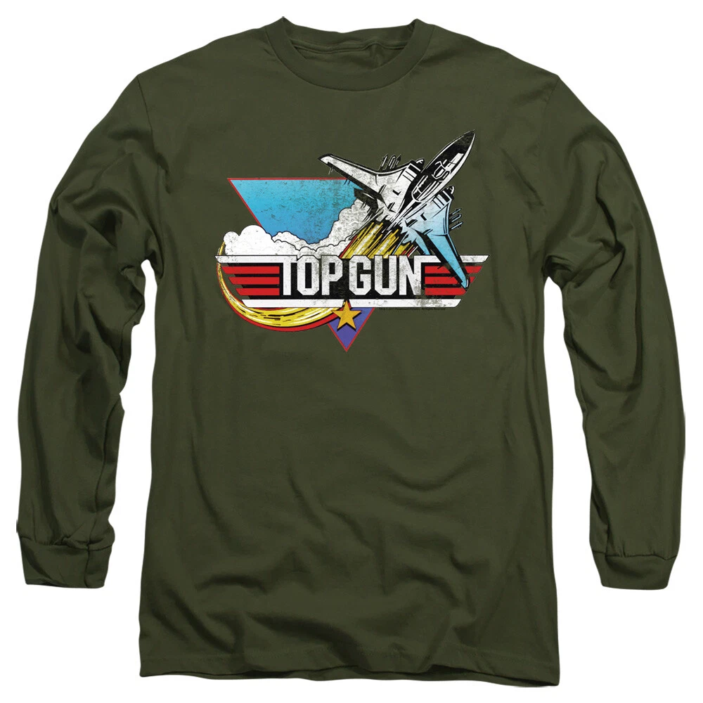 Top Gun Long Sleeve T-Shirt Vintage Logo Military Tee