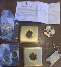 Baldwin Square Rosette Hollywood Hills 2-1/4” Vintage Brass & Fixings R049 READ