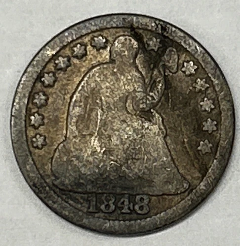 1848-P Seated Liberty Half Dime — photo from the most recent tracked eBay sale