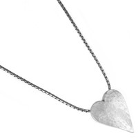 Danon Jewellery: Antique Finish Heart Pendant On Snake Chain Danon Jewellery: Antique Finish Heart Pendant On Snake Chain