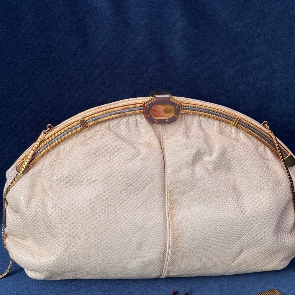 FINESSE LA MODEL White Python Snake LeatherClutch… - image 2