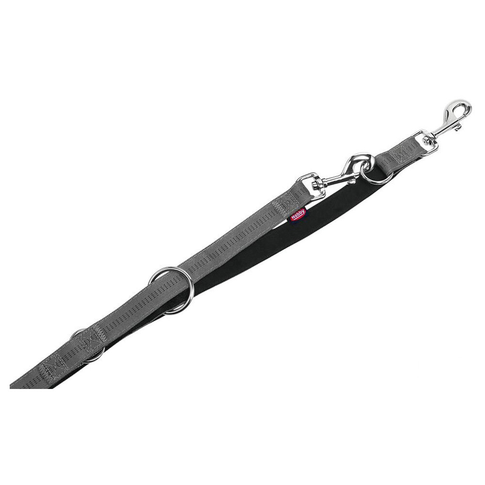 Nobby Guinzaglio Soft Grip Grigio Scuro Nero Regolabile Nylon Accessori Per Cani