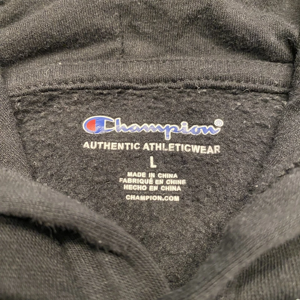 CHAMPION Sudadera con Capucha Negra Niñas Grande “Cs” Estampado Completo Sudadera con Capucha CAG311 Foto 3 de 4