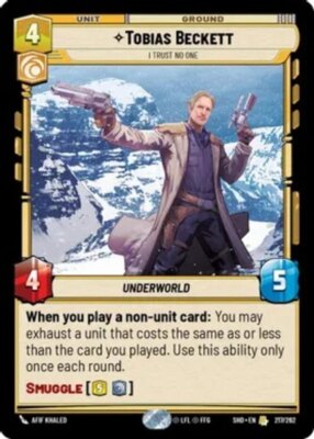 x1 Tobias Beckett - I Trust No One - Foil R Star Wars Shadows of the Galaxy M/NM