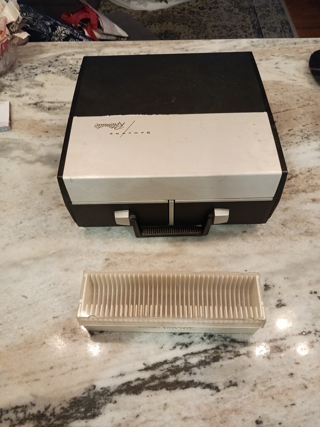 Sawyer Rotomatic 700 Slide Projector, remote, Sawyer Easy Edit Slide