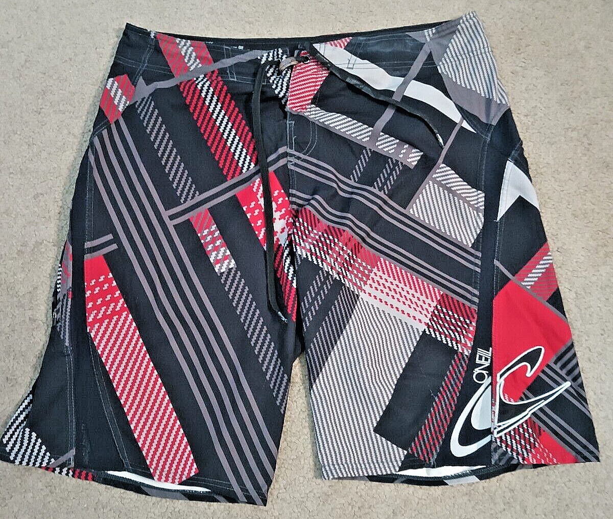 O'Neill Lopez Freak Mens Board Shorts Swim Trunks Size 36 Black