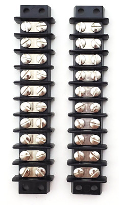 Lot of 2 Cinch Double Row Terminal Strips 10 Position 5-1/8'' Long