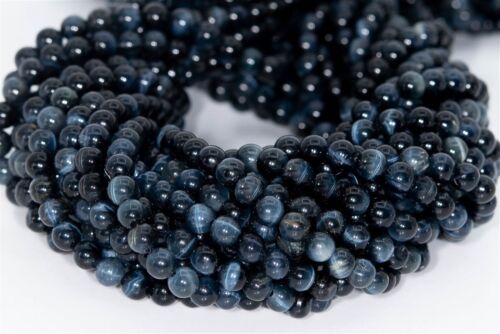 4MM Genuine Natural Blue Tiger Eye Beads Grade AAA Round Gemstone Loose Beads - Picture 2 of 4