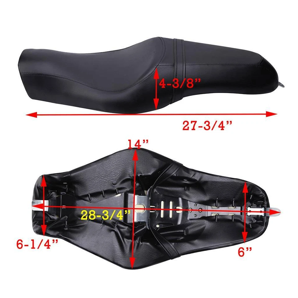 Asiento de pasajero de conductor dos para Harley Sportster 1200 2004-2015 Iron 883 XR1200 Foto 3 de 4
