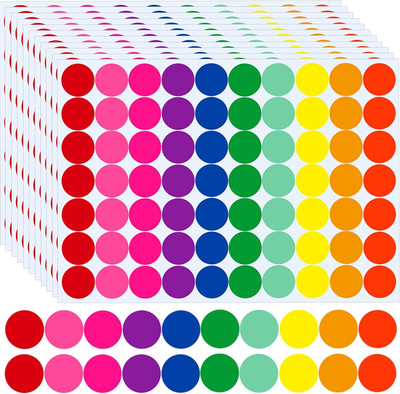 2800 PCS Dot Stickers Color Coding Labels Circle Stickers, 10 Assorted Color Col