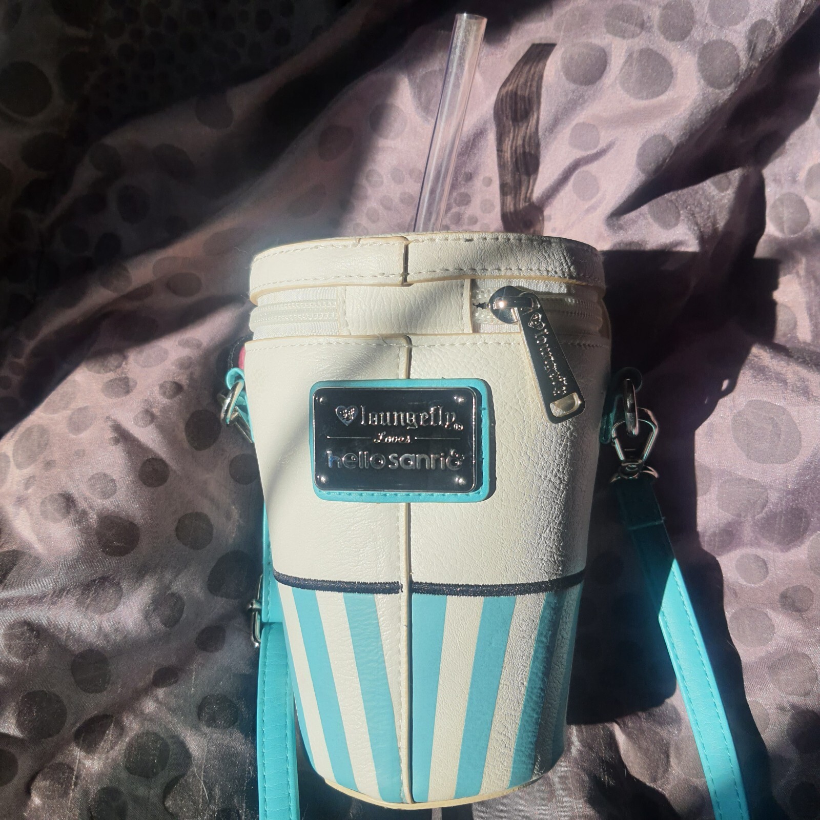 Loungefly Sanrio Hello Kitty Drink Cup Crossbody Bag Purse Heart Logo