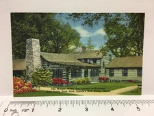 Linen Postcard Lincolns New Salem State Park Illinois IL Wagon Wheel Inn 