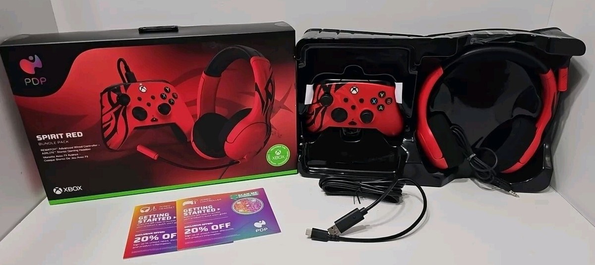 Spirit Red Xbox Controller Headset Combo PDP 049-026 Spirit Red
