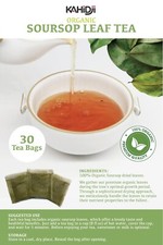 Organic Soursop Leaves Tea 30 Bags Herbal Gua...