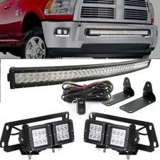 Bumper 42" LED Light Bar Combo Curved Bracket Wire For Dodge Ram 2500 3500 10-19