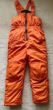 WIPPETTE KIDS SNOW BIB NEON ORANGE POCKETS ZIPPER WATERPROOF ADJUSTABLE LINED 6