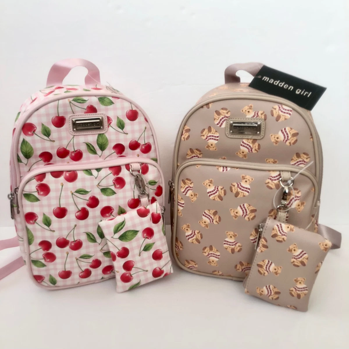 Madden Girl Teddy Bear Mini Backpack + Coin Purse Tan Travel Bag Kidcore Y2K NWT Teddy Bear Mini Backpack main image 4