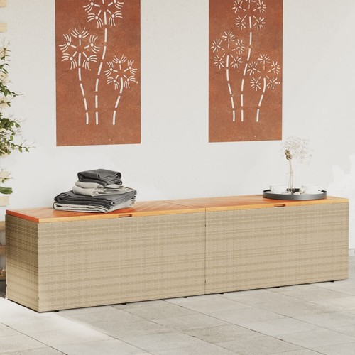 Gartentruhe Kissenbox Auflagenbox Gartenbox Poly Rattan Akazienholz vidaXL - Bild 6 von 42
