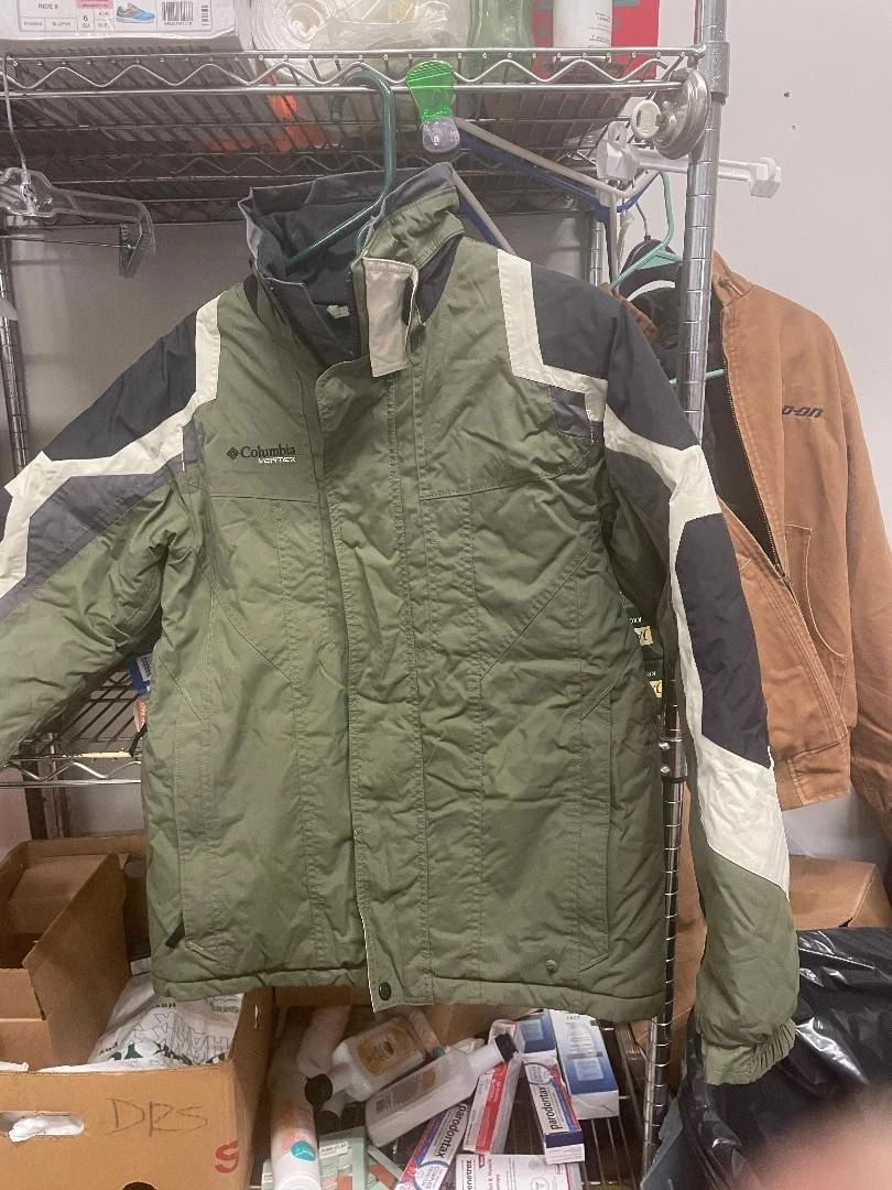 Columbia Vertex Green Black Zip Up Jacket Coat Boy's Size Youth 14 -16 VGC