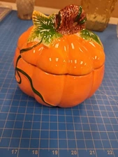 Royal Norfolk Greenbrier International Pumpkin Jar Fall Decor Container 5"