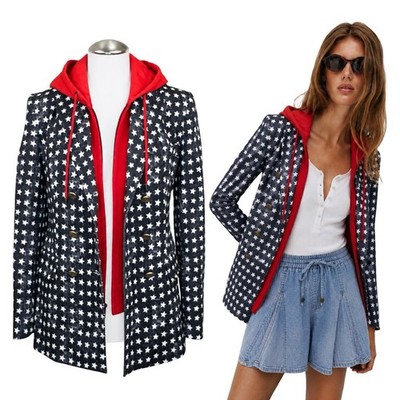 Max Mara Navy Star Blazer (US 6) Modified for Veronica Beard & BRUNNE Dickeys