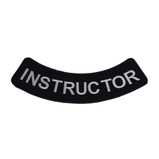 INSTRUCTOR Rocker Patch - 11" x 2.75" Large Silver & Black Embroidered Vest DIY