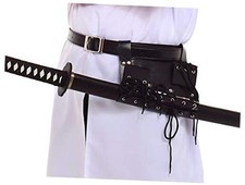 Swords Frog Holster with Belt Medieval Rapier Cross Lacing Holder Belt Black