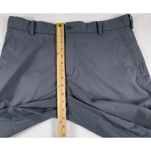 Pantalones Cortos de Golf Nike Para Hombre 34 Rayas Gris Swoosh Rendimiento Informales Preppy - Imagen 3 de 7